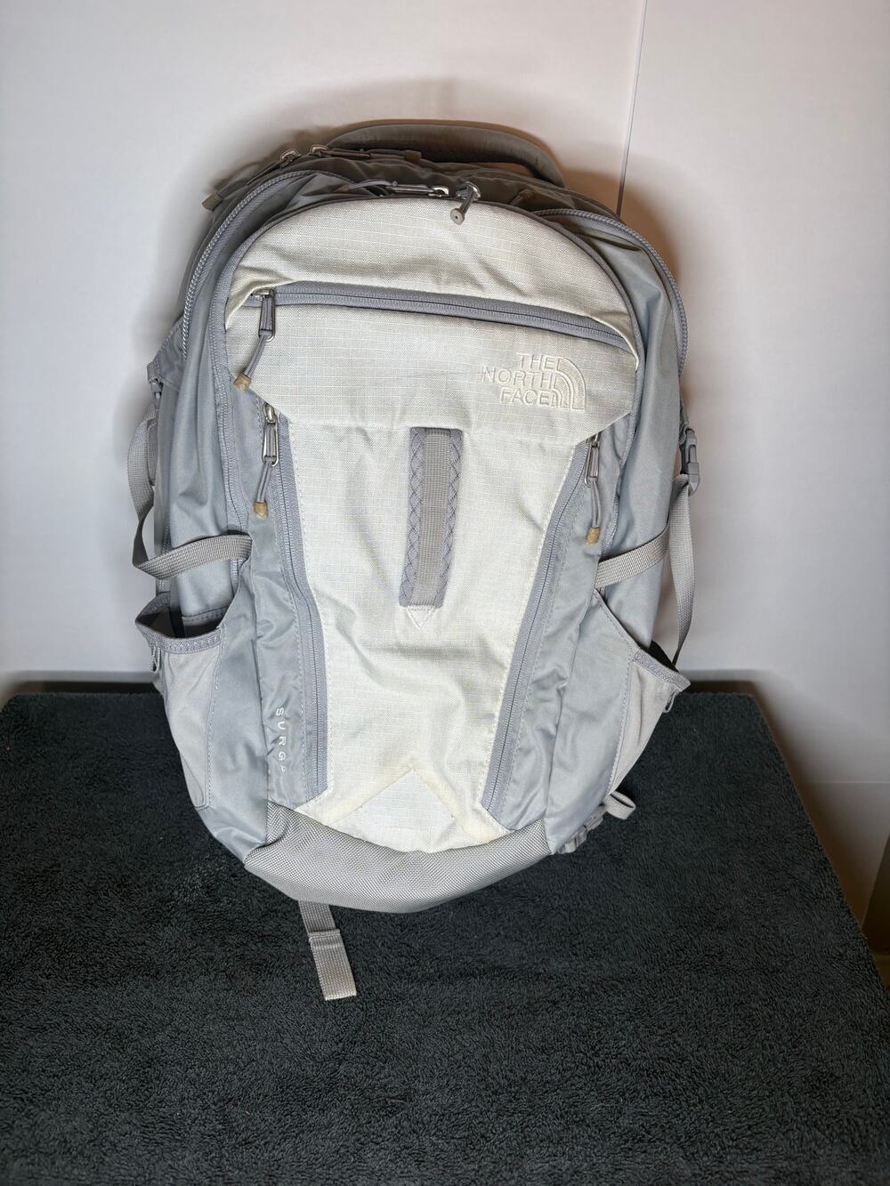 The North Face Surge Gray Laptop Backpack Hiking Travel Bag
